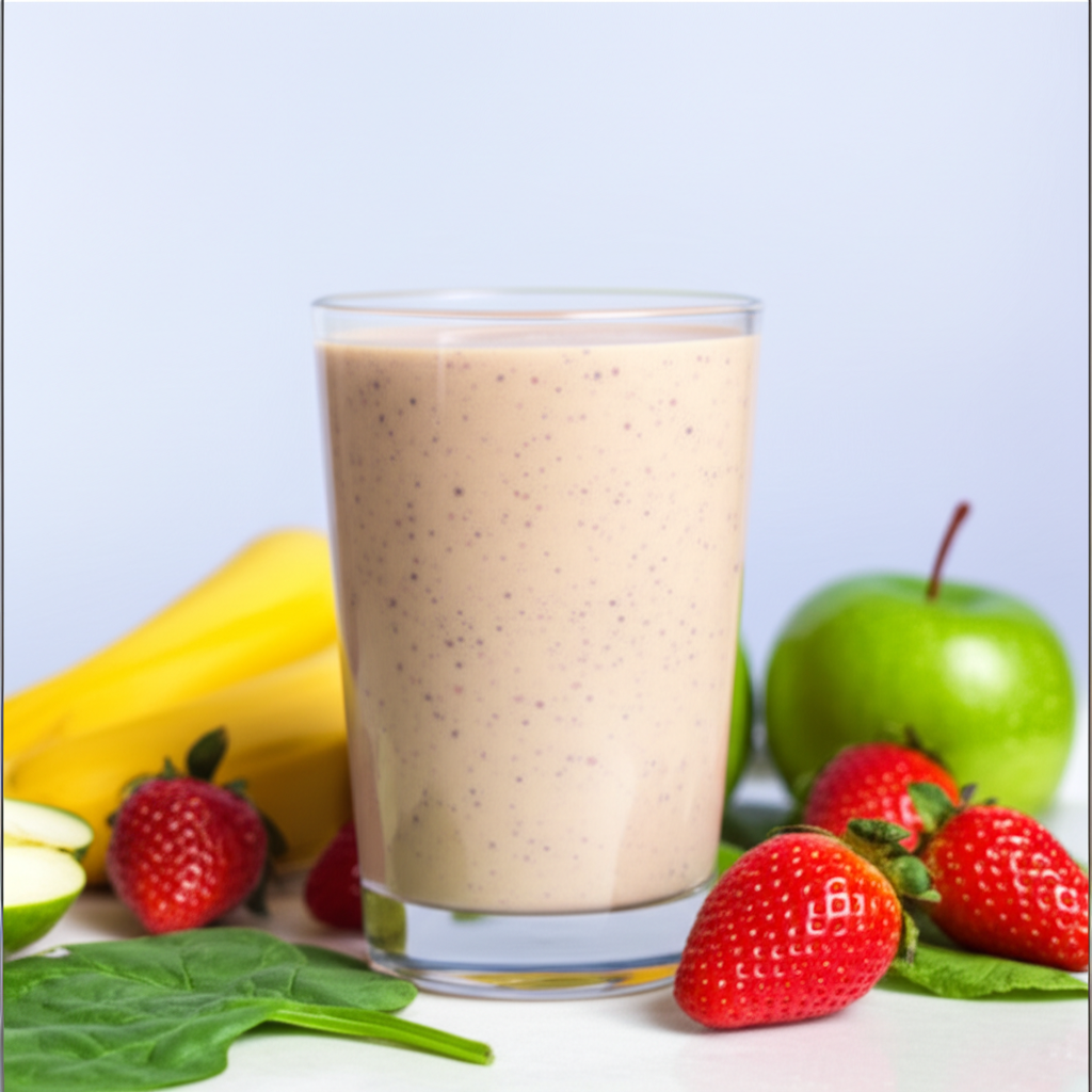 Shake de proteína com Maca e frutas frescas