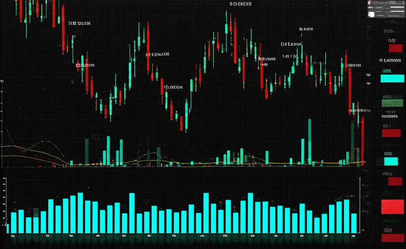 IA analisando dados financeiros para insights Inteligência Artificial analisando gráficos e dados financeiros em uma tela digital, com ícones de dinheiro e crescimento