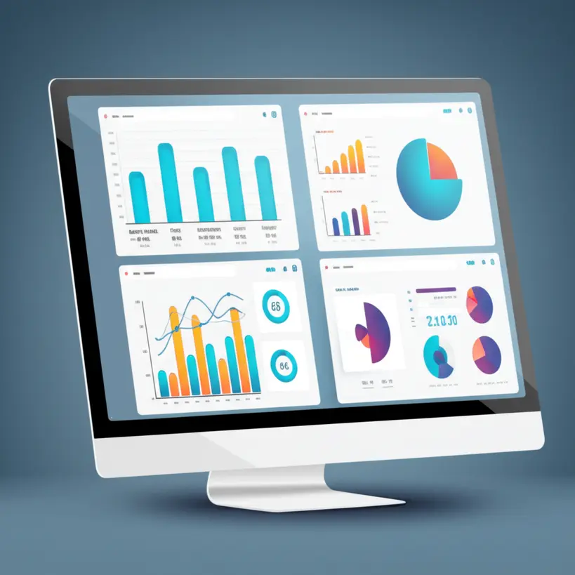 Dashboard digital mostrando gráficos e dados financeiros para gestão empresarial