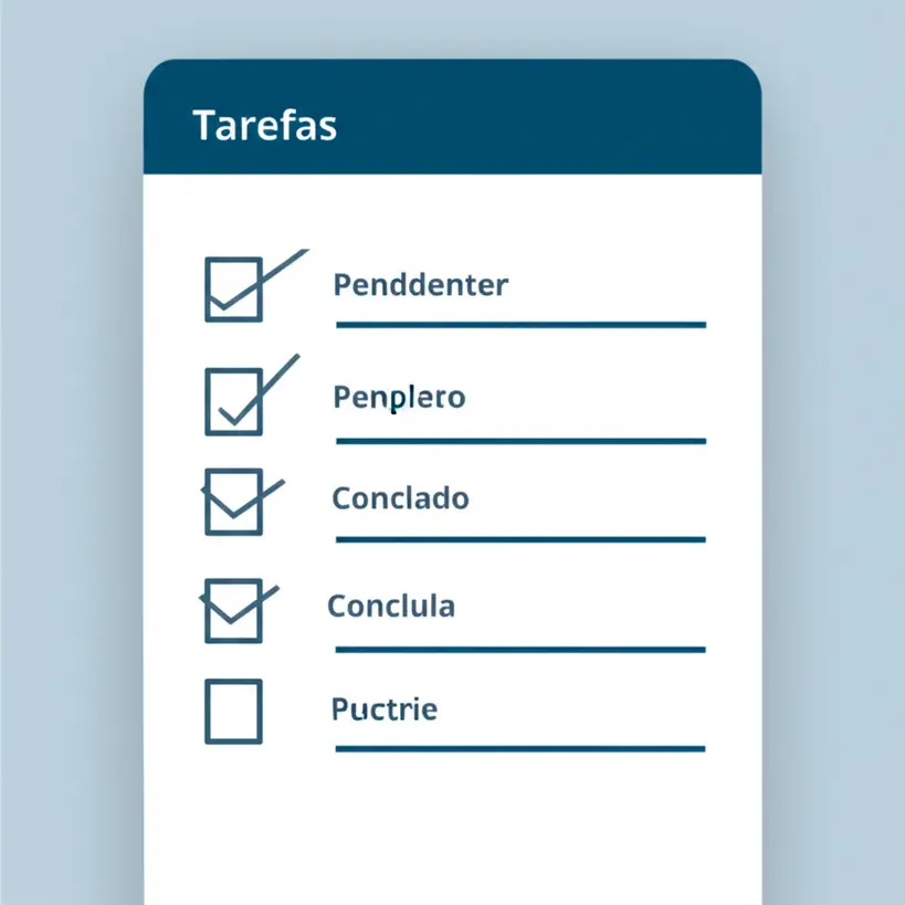 Interface de um aplicativo de lista de tarefas digital com itens marcados