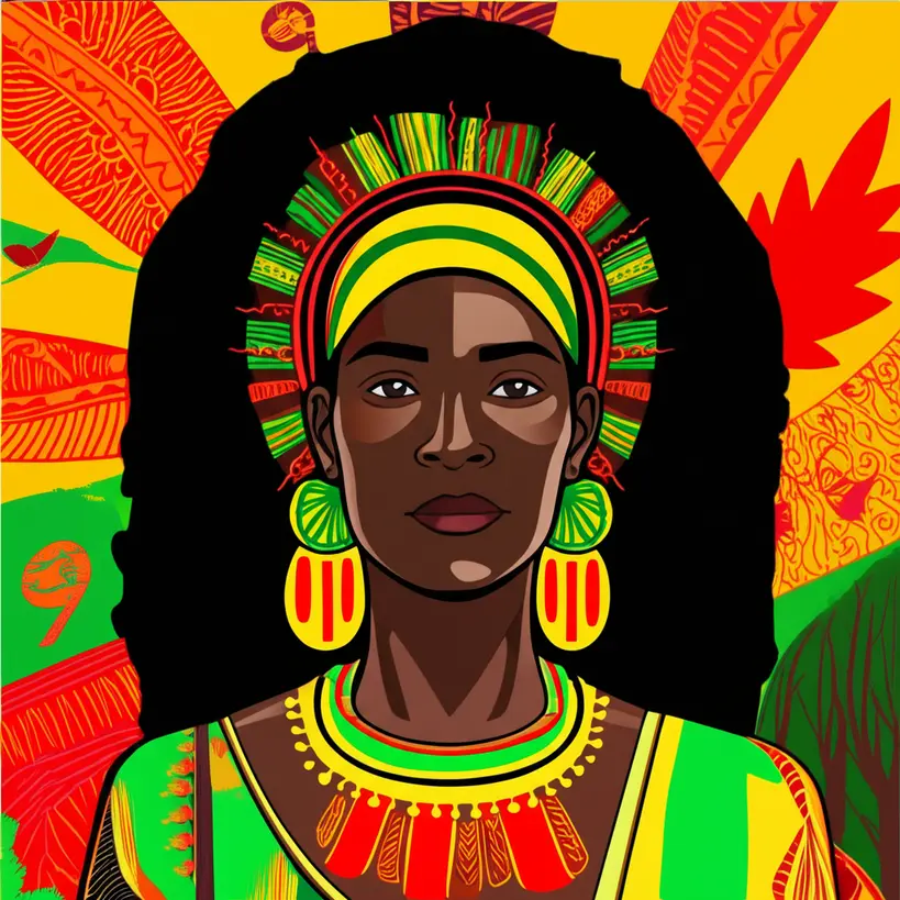Mulher negra líder comunitária em ato de resistência Mulher negra líder comunitária em ato de resistência e empoderamento