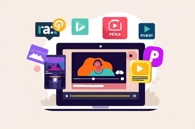 Editor de video trabalhando em um computador com clipes do Pexels